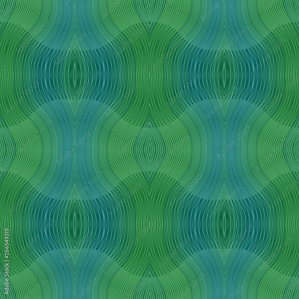 modern curvy antique teal green, blue chill and medium sea green color background. seamless pattern can be used for fabric, texture, decorative or wallpaper design