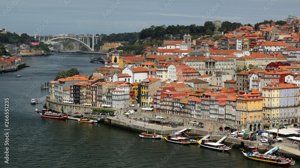 Beautiful view from the bridge. Porto, Portugal