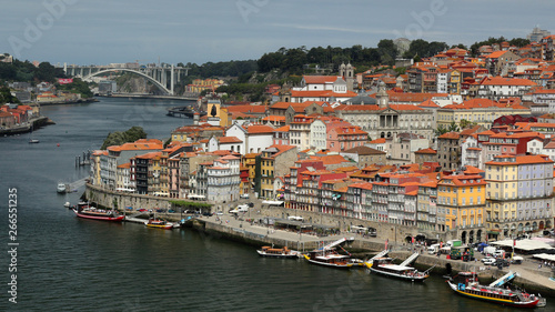 Beautiful view from the bridge. Porto, Portugal