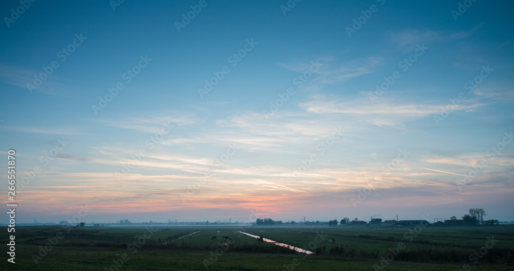 Typical Dutch landscape Volgermeerpolder