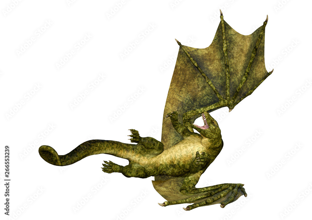 3D Rendering Fairy Tale Dragon on White 3D Rendering Fairy Tale Dragon on White