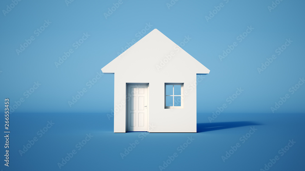 White house icon on blue White house icon on blue