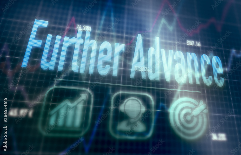 Further Advance concept on a blue dot matrix computer display. Further Advance concept on a blue dot matrix computer display.