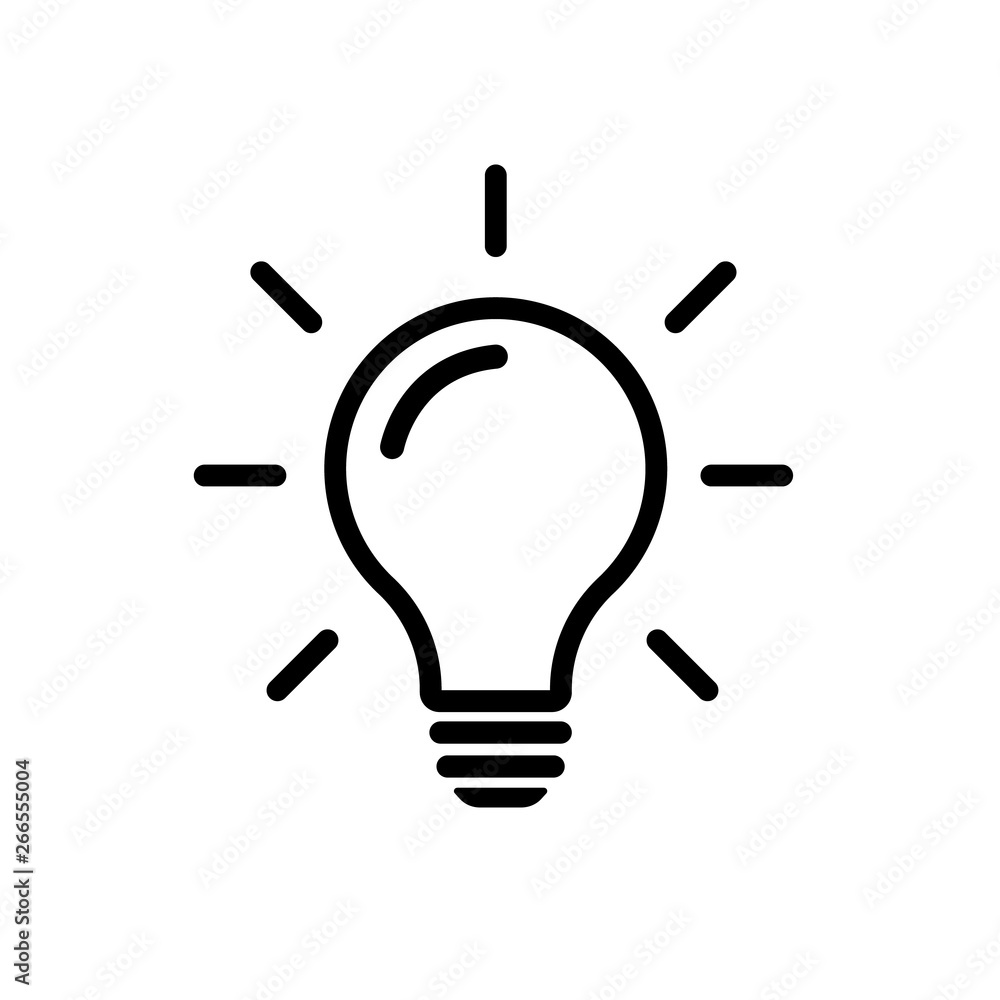 Light Bulb line icon vector, isolated on white background. Idea sign, solution, thinking concept. Lighting Electric lamp. Light Bulb line icon vector, isolated on white background. Idea sign, solution, thinking concept. Lighting Electric lamp.