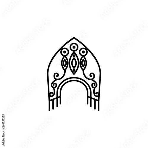 Russian, culture, kokoshnik icon. Element of Russian culture icon. Thin line icon for website design and development, app development. Premium icon