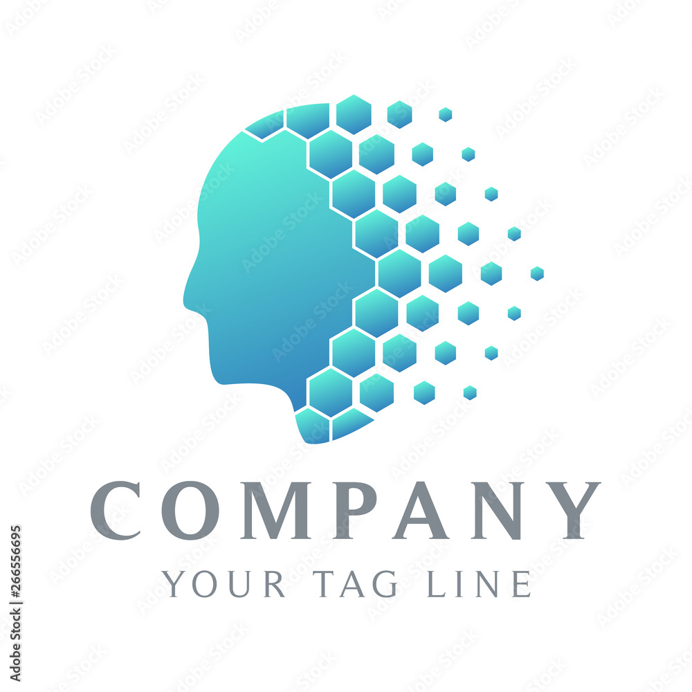 human head abstract logo template, modern and cool human head abstract logo template, modern and cool