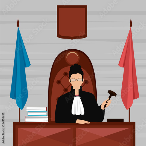 woman judge. a woman is a lawyer by profession. the judge is sitting