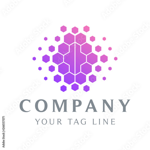 abstract brain logo template with a modern and cool design
