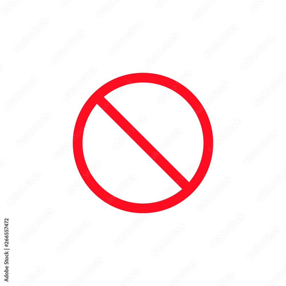 No sign vector stop sign icon. Simple red warning isolated symbol No sign vector stop sign icon. Simple red warning isolated symbol