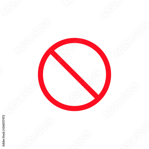No sign vector stop sign icon. Simple red warning isolated symbol