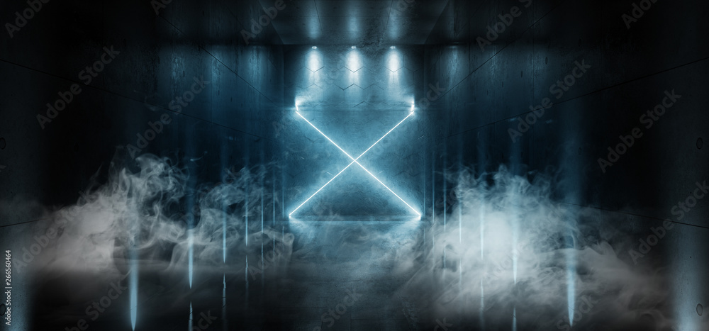 Smoke Sci Fi Futuristic Laser Hall Neon Tunnel Path Track Gate Entrance Spotlights Glowing Blue Vibrant Colors X Shaped Gallery Dark Underground Grunge Concrete 3D Rendering Smoke Sci Fi Futuristic Laser Hall Neon Tunnel Path Track Gate Entrance Spotlights Glowing Blue Vibrant Colors X Shaped Gallery Dark Underground Grunge Concrete 3D Rendering
