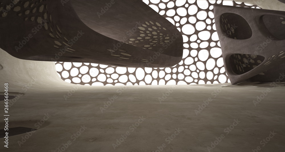 Empty dark abstract brown concrete room smooth interior. Architectural background. 3D illustration and rendering Empty dark abstract brown concrete room smooth interior. Architectural background. 3D illustration and rendering