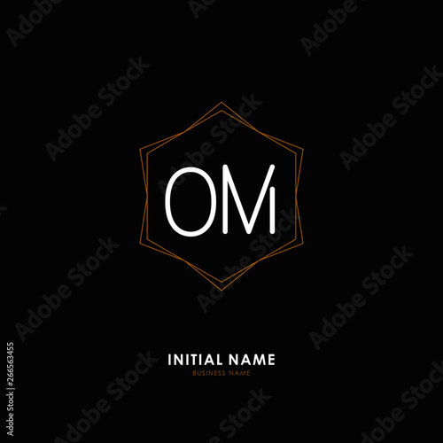 O M OM Initial logo letter with minimalist concept. Vector with scandinavian style logo.