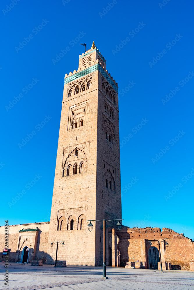 The Minaret of Koutoubia Mosque in Marrakech Morocco