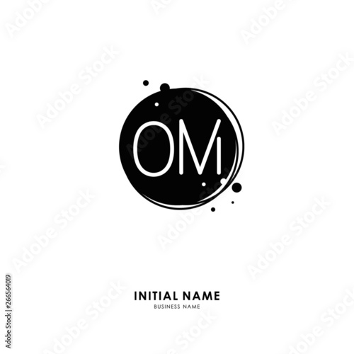 O M OM Initial logo letter with minimalist concept. Vector with scandinavian style logo.