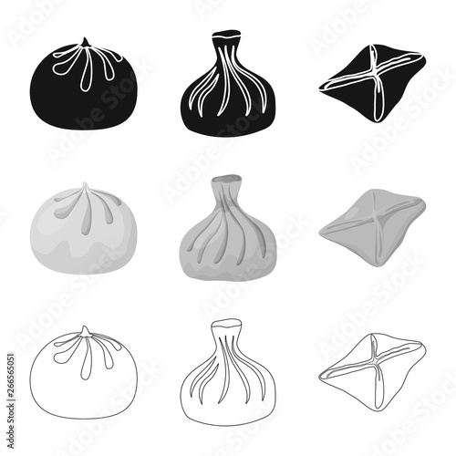 Vector illustration of products  and cooking logo. Set of products  and appetizer stock symbol for web.