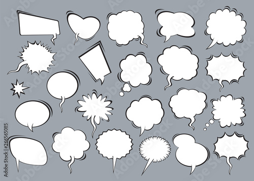 Set of comic speech balloons. Vector Illustration.