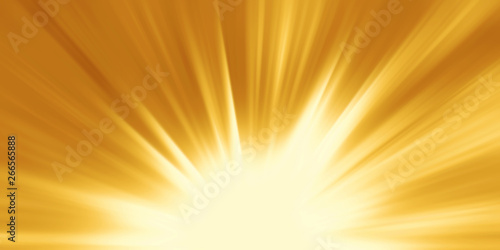 Abstract background. Magic light with gold burst. Gold light