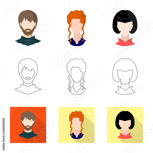 Isolated object of professional and photo sign. Set of professional and profile vector icon for stock.