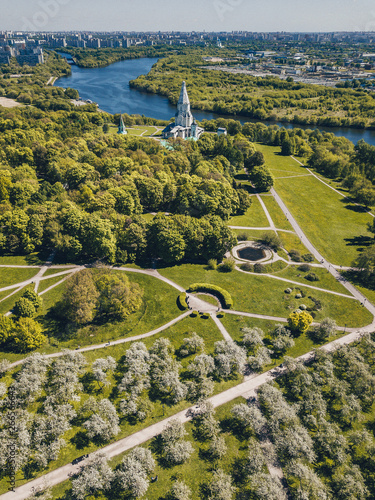 Moscow apple trees in spring in the Kolomenskoye park