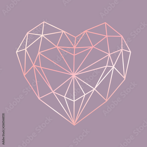 Abstract geometric pink heart vector illustration