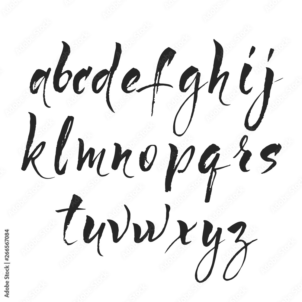 Vector hand written modern calligraphic alphabet set Vector hand written modern calligraphic alphabet set