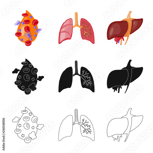 Vector design of biology and scientific sign. Set of biology and laboratory stock symbol for web.