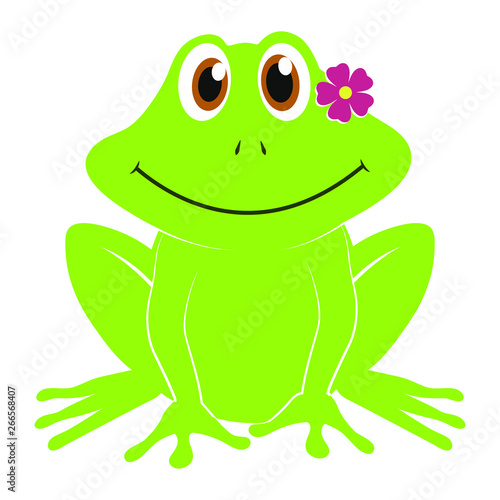 Cute frog cartoon vector isolated