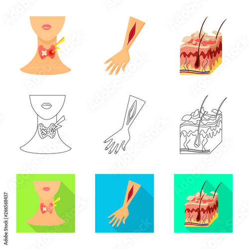 Isolated object of medical and pain  sign. Set of medical and disease vector icon for stock.