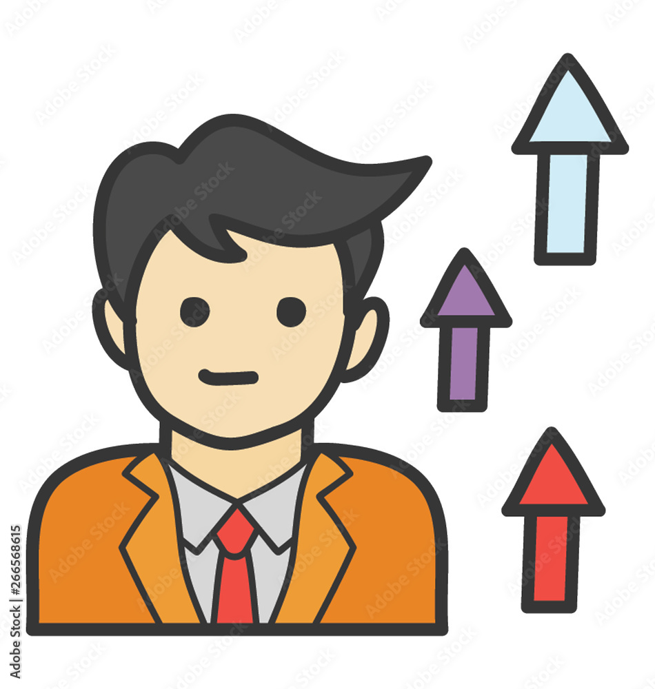 Flat vector design of entrepreneur icon. Flat vector design of entrepreneur icon.