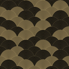 Deken met foto Japanse stijl patronen Sea - ocean wave, asian seamless pattern, abstract ornament, japan - china background. Vector illustration - Vector  © JANNTA