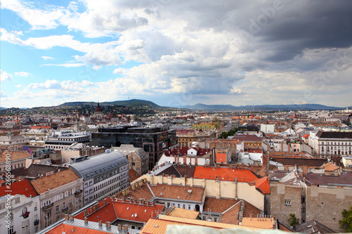 Photography Aerial skyline view of Budapest  from the top of Saint Stephen Basilica