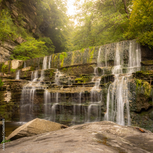 Waterfall in the village of Rupit, Catalonia, Spain (Long exposure, silk effect)