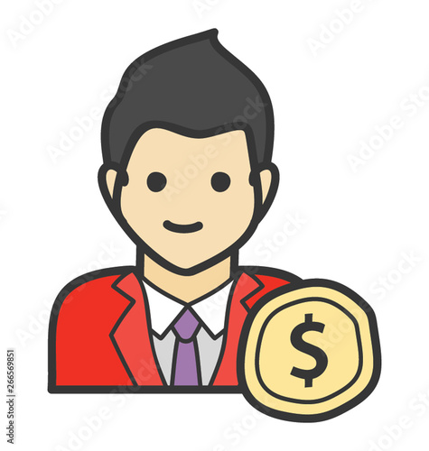 nvestor icon, flat vector design.