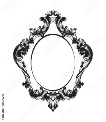 Vintage frame Vector line art. Classic engraved ornaments. Royal styles