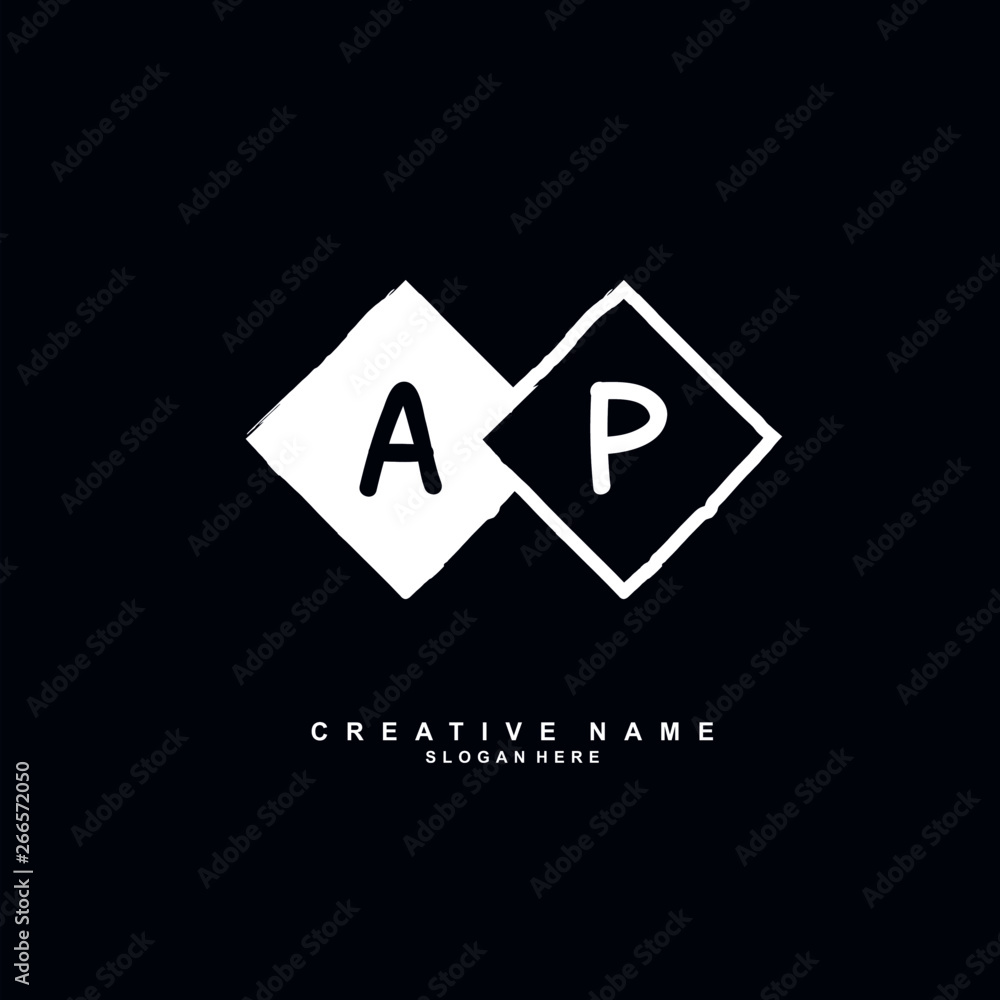 Fototapeta premium A P AP Initial logo template vector. Letter logo concept