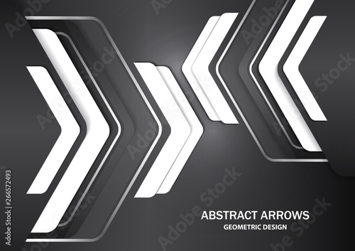 Corporate background with metal colored arrows and white arrows. Abstract template with a clean minimal style.