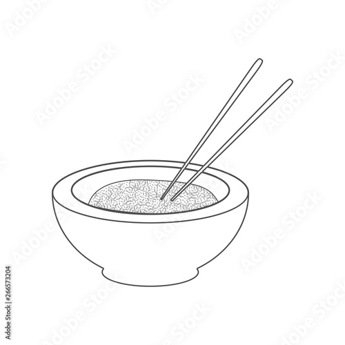 Rice icon. Element of China for mobile concept and web apps icon. Outline, thin line icon for website design and development, app development