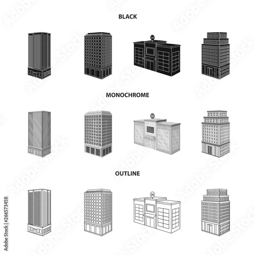 Vector illustration of construction and building symbol. Collection of construction and estate stock vector illustration. photo