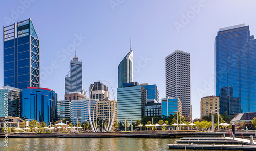 Beautiful view of the center of Perth  Western Australia  on a sunny day