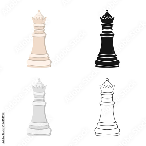 Vector illustration of queen and board icon. Collection of queen and mate vector icon for stock.