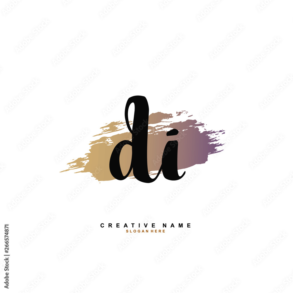 Obraz premium D I DI Initial logo template vector. Letter logo concept