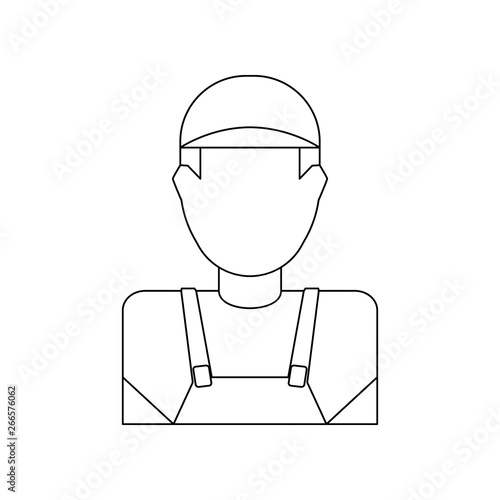 color avatar of the builder icon. Element of construction tools for mobile concept and web apps icon. Outline, thin line icon for website design and development, app development