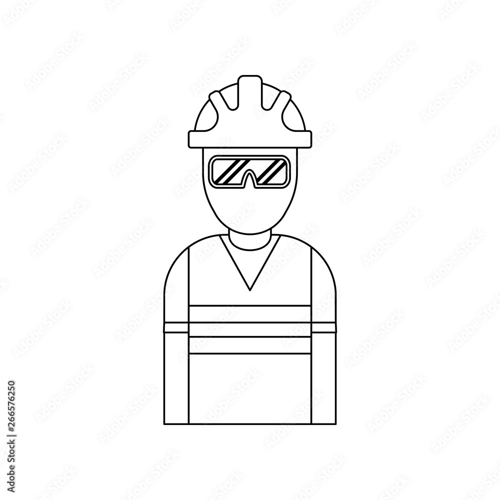 color builder in a helmet icon. Element of construction tools for mobile concept and web apps icon. Outline, thin line icon for website design and development, app development