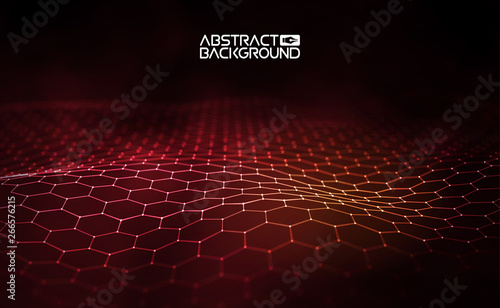 Futuristic hexagon vector illustration. Futuristic hexagon vector illustration. HUD element. Technology concept. 3d landscape. Big data. © RDVector