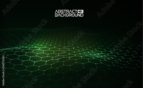Futuristic hexagon vector illustration. Futuristic hexagon vector illustration. HUD element. Technology concept. 3d landscape. Big data. © RDVector