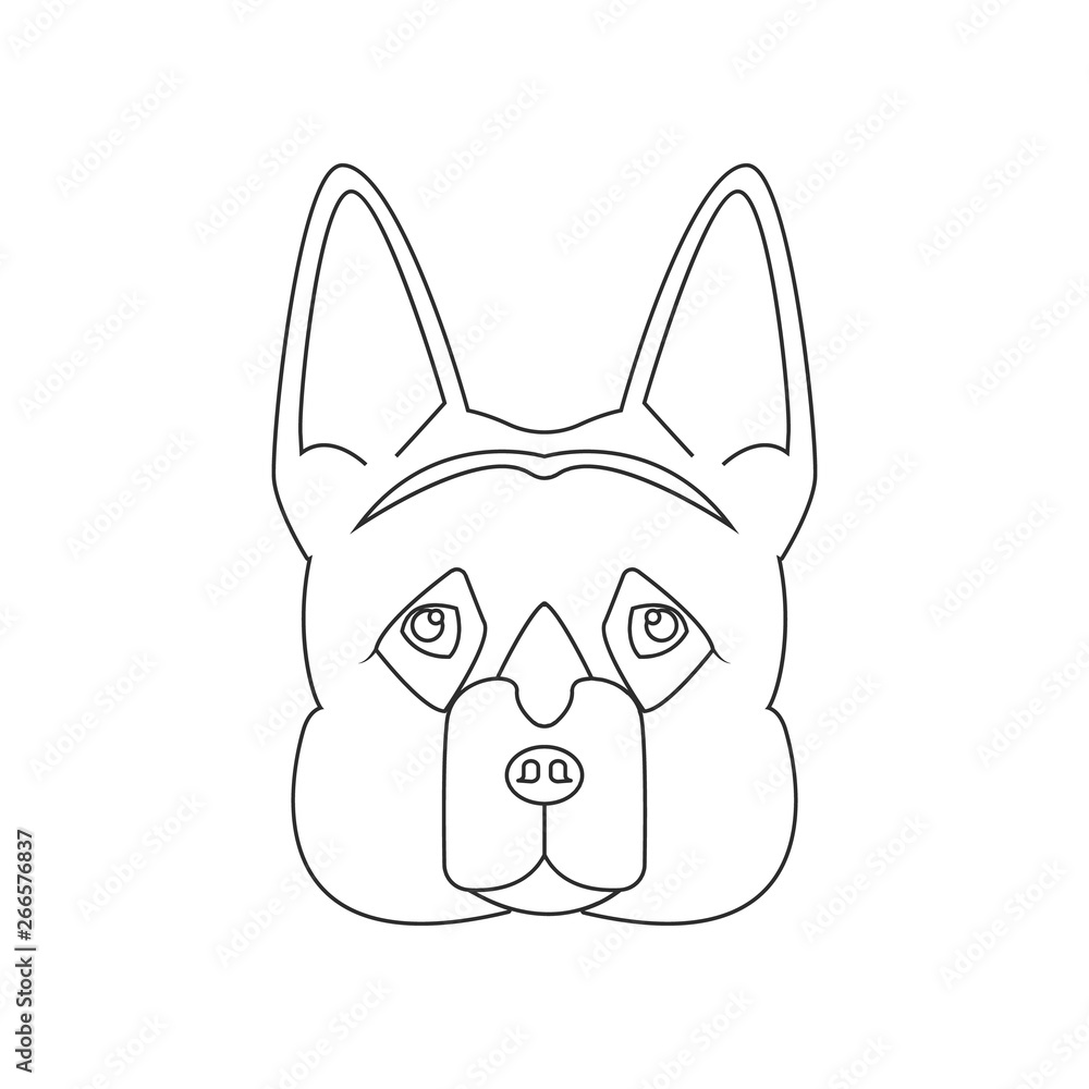 German shepherd face icon. Element of dog for mobile concept and web apps icon. Outline, thin line icon for website design and development, app development