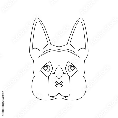 German shepherd face icon. Element of dog for mobile concept and web apps icon. Outline, thin line icon for website design and development, app development