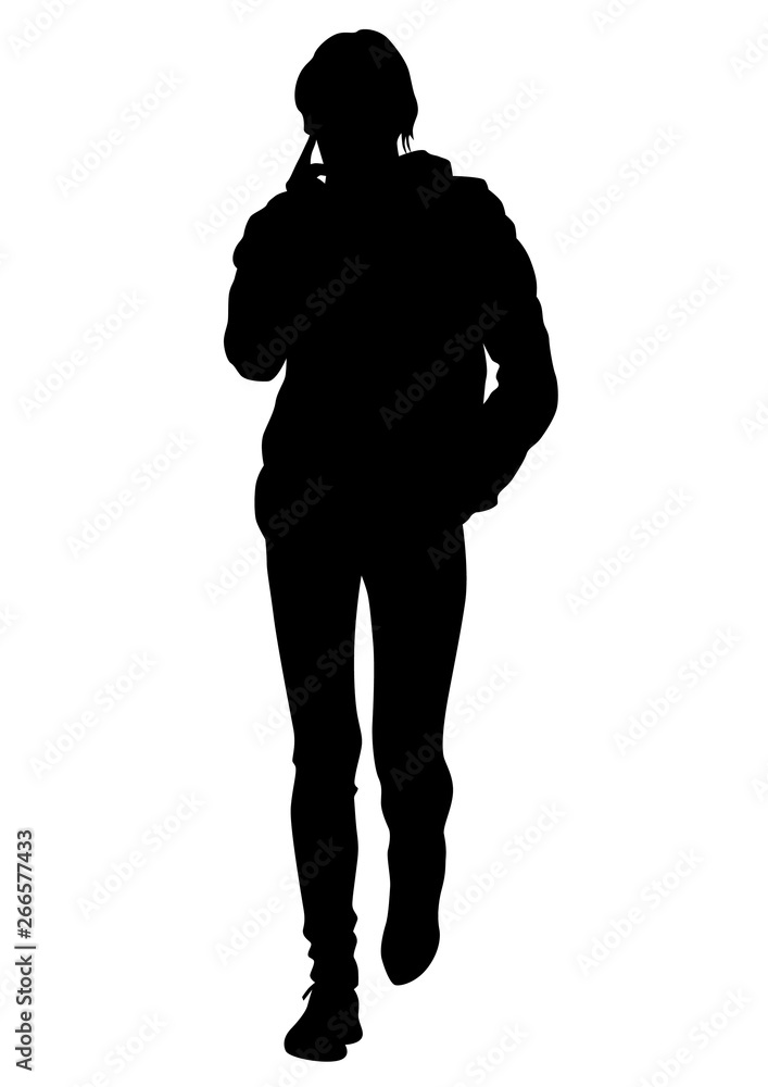 Young woman with phone on a white background Young woman with phone on a white background