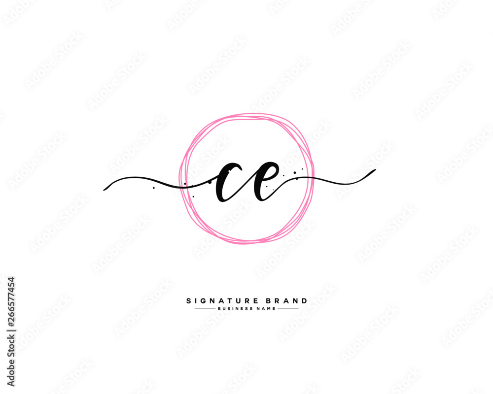 C E CE initial logo handwriting template vector C E CE initial logo handwriting template vector
